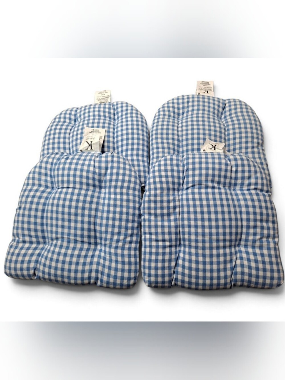 Bundle of 4 For The Kitchen Seat Cushions 16x16 Blue & White Checkered